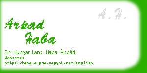 arpad haba business card